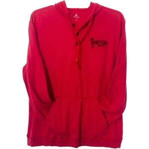 Walt Disney World Henley Long Sleeve Hoodie Red Large 90’s - 00’s